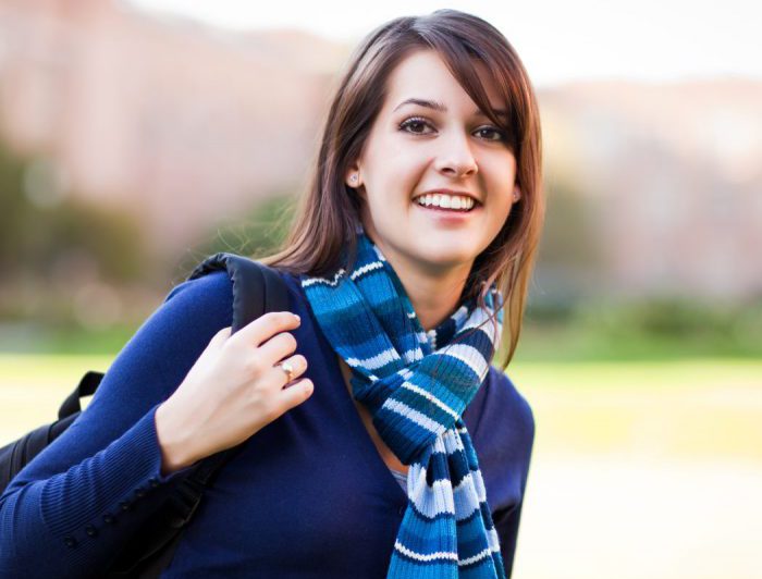 College student on campus